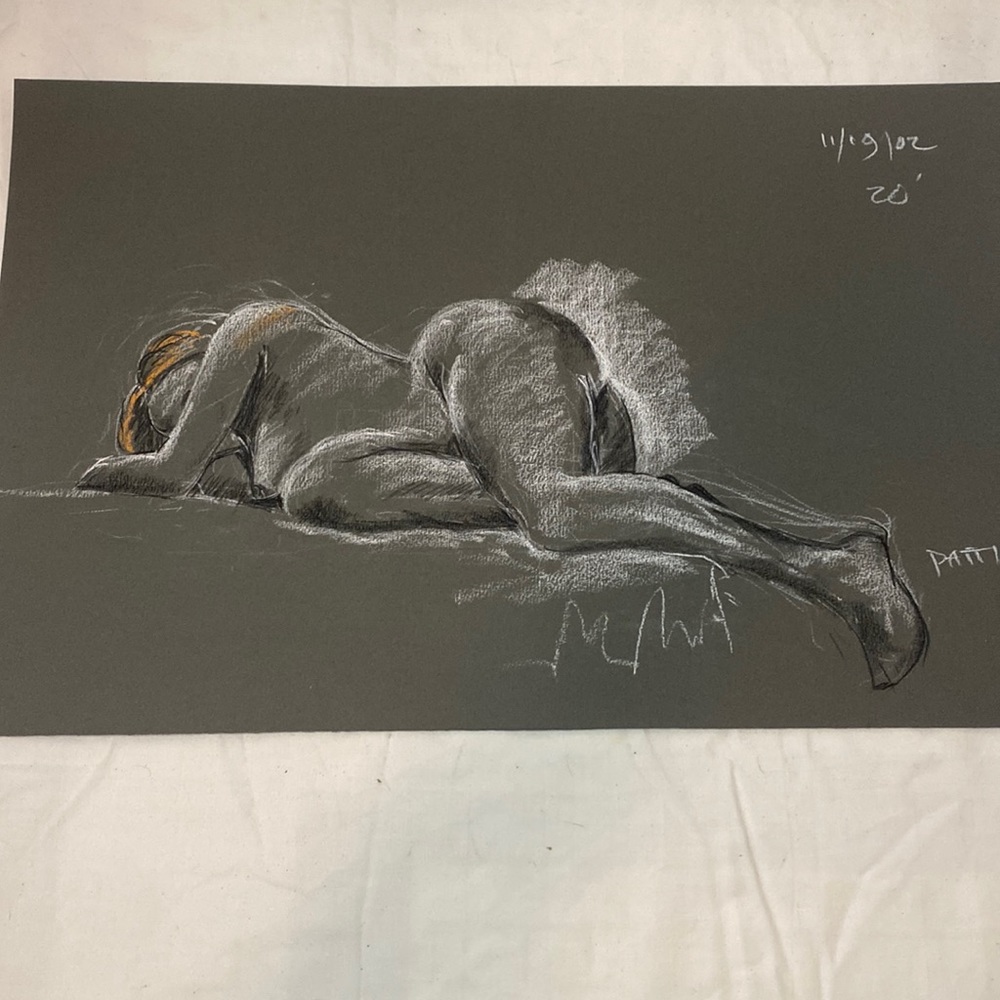 Female nude, pastel on card medium card stock.